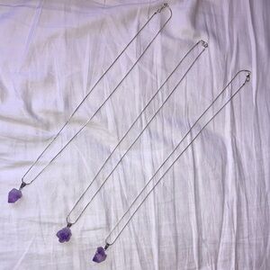 Elegant Purple amethyst Stone Pendant Necklace